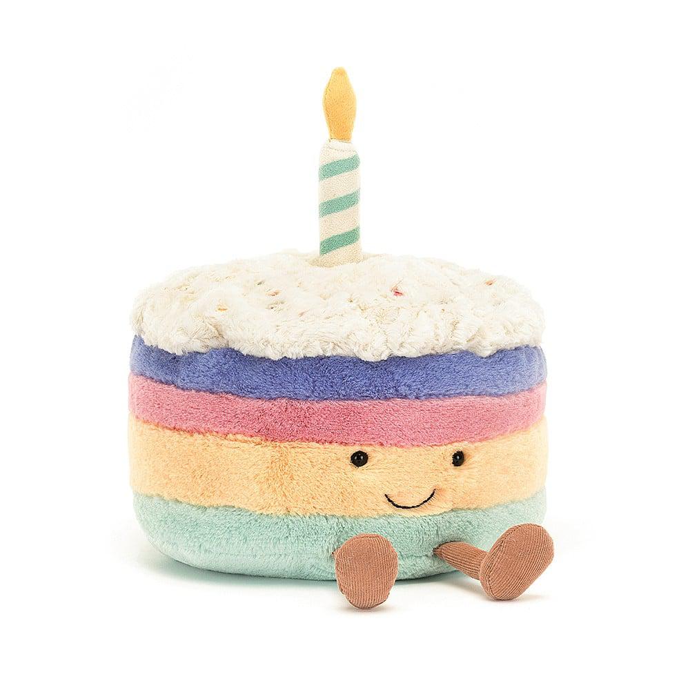 JellyCat Amuseables Rainbow Birthday Cake Plush